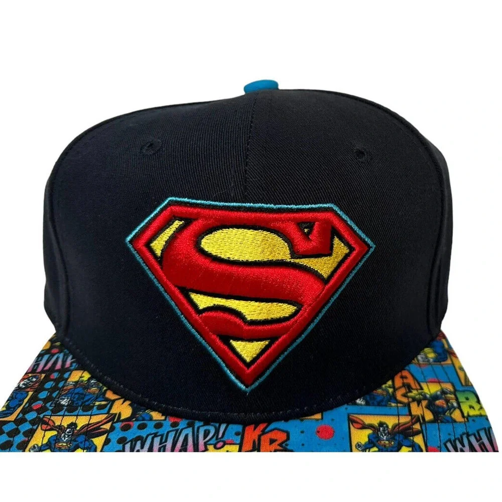 NEW DC Comics‎ Superman Snapback Cap Adjustable Whap Bam Krack Comic Print Adult